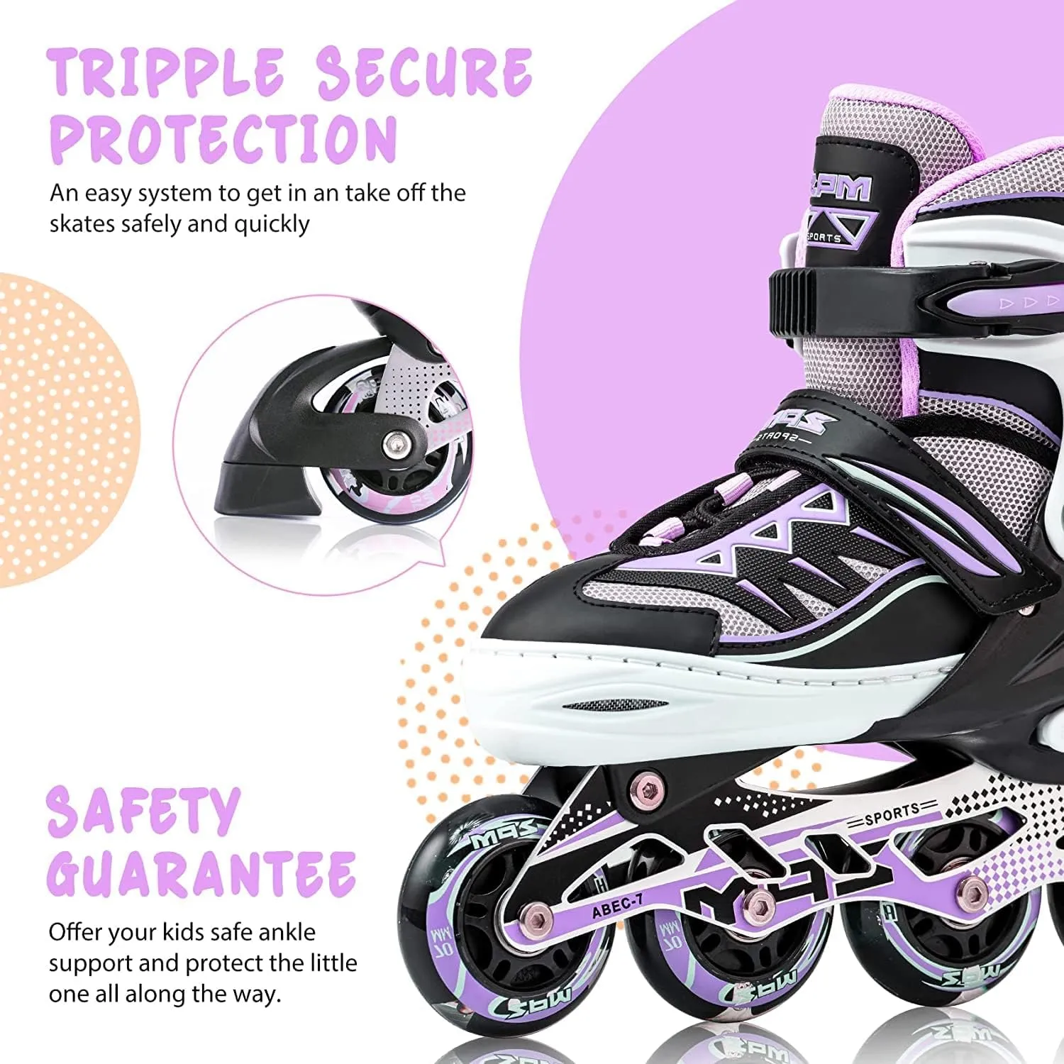 2PM Sports LED Light-Up Kids Adjustable Inline Skate – Bild 5 von 7